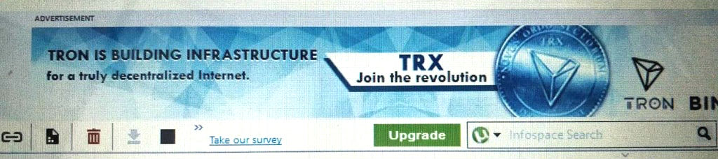 скриншот рекламы Tron на uTorrent
