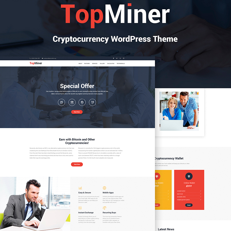 TopMiner - WordPress шаблон